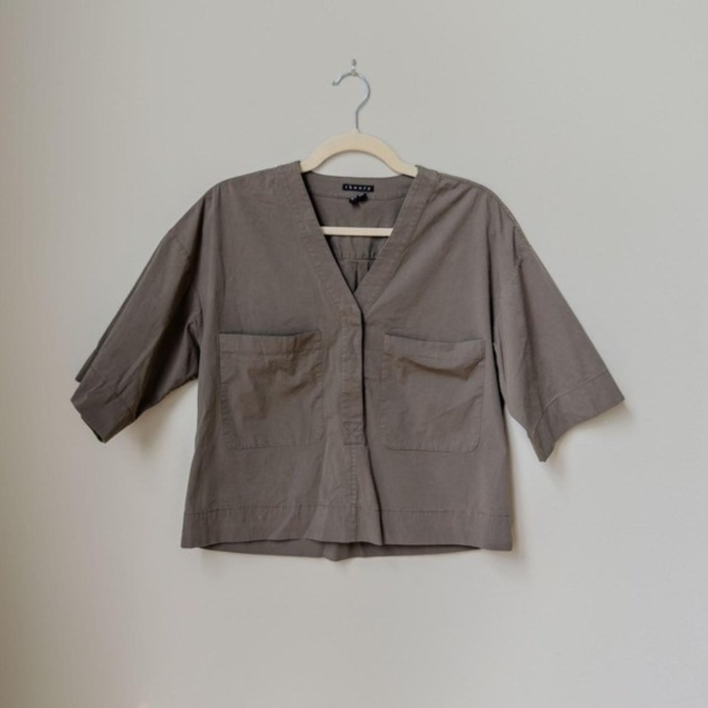 Theory Contemporary Risatanee Blouse Size S Quiet Luxury Fall